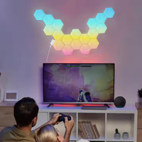 Lot de 6 panneaux LED hexagonaux minimalistes WiFi RGB blancs à commande par application, pour montage mural, en ABS, pour intérieur, appartement, e-sport, certifiés CE