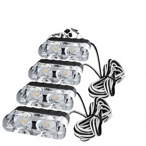 Feux clignotants de calandre de voiture 12V 6W avec télécommande filaire, 4 clips, lampes stroboscopiques d'avertissement pour la sécurité de conduite et les ouvertures de voie - Product Image 3