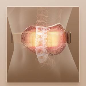 Masajeador de cintura Lanbao, cinturón de terapia de calor por acupresión para columna lumbar y abdomen, alimentado por USB, color rosa - Product Image 1