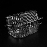 Emballage de boulangerie transparent en plastique PET, couvercle à charnière transparent récipient à pain croissant en plastique