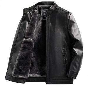 Chaqueta de Cuero PU para Hombre, Estilo Vintage de Invierno 2026, Forro Polar Cálido, Cuello Mao, Cremallera, Impermeable y Transpirable - Product Image 4