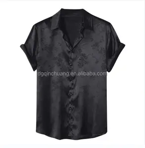 Men's Fashionable and Brief Jacquard Shirt Wholesale Casual Colorful Button Down Short Sleeved Shirts