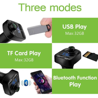 X8 pengisi daya mobil QC3.0 MP3 Player, adaptor pengisi daya Cepat USB ganda pengisi daya mobil pemancar FM