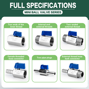 Tengfeng miniqf 304 thép không gỉ bên trong bên ngoài ren <span class=keywords><strong>mini</strong></span> bóng van đôi bên ngoài chủ đề nhỏ hình cầu van - Product Image 2