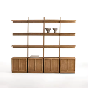 Solid Wood Living Room Vintage Decorative Storage Shelving <strong>Unit</strong> and Bookcase, Featuring a Reclaimed <strong>Pine</strong> Veneer Finish - Product Image 1
