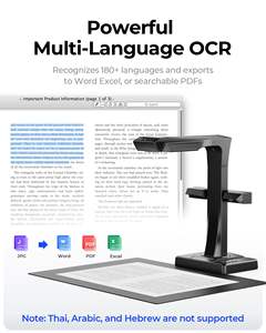 <span class=keywords><strong>Scanner</strong></span> haute résolution avec capteur CMOS 38MP (7168x5376, 410 DPI), affichage de pages incurvées, conversion OCR en PDF/<span class=keywords><strong>Word</strong></span>/Excel éditable, prise en charge A3 - Product Image 4