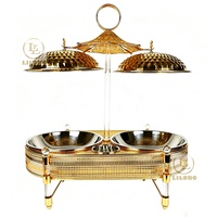 Chauffe-Plat de Luxe 12L en Acier Inoxydable, Double Récipient, pour Buffet, Mariage, Banquet, Restauration Hôtelière