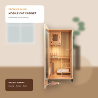 Gabinete de actividades para gatos de madera al por mayor con paneles de contrachapado o MDF acabados para proyectos comerciales y uso minorista