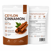 Capsules de suppléments alimentaires en vrac à formule personnalisée, fabrication sous contrat, huile MCT de cannelle de Ceylan, marque privée OEM