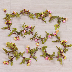 Guirlandes de roses artificielles Hanxi 200 cm, fleurs en soie multicolores, décoration murale pour mariage - Product Image 2