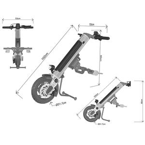 25 km/h poids de charge maximum 120kg kit de conversion de fauteuil roulant électrique fauteuil roulant électrique vélo à main électrique - Product Image 6