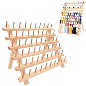 Tressage Cheveux Rack 60 Bobines Mur Monté Décoration Couture Titulaire En Bois Porte-<span class=keywords><strong>Fil</strong></span> - Product Image 4