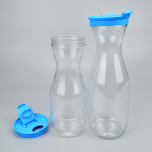 Pichet à eau pour animaux de compagnie 1,5 L et 1 L avec couvercle bleu pour boissons froides et stockage de jus - Product Image 4
