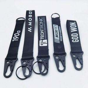 Promotional Gift Custom Embroidered Keychain Key Tag Aviation Jet Tag Key Ring Carabiner Woven Sublimated Key Tag - Product Image 6
