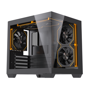 Lovingcool fabrika tasarım oyun PC durumda MATX <span class=keywords><strong>ITX</strong></span> orta kule bilgisayar kasası temperli cam siyah masaüstü şasi vaka - Product Image 1