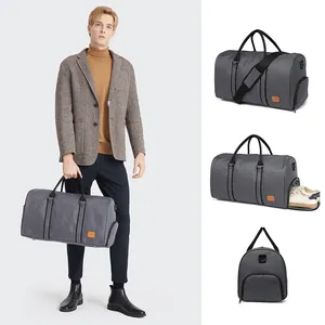 Custom Large Travel Duffel Bag Overnight Weekender Bag For Men With Shoes Compartment