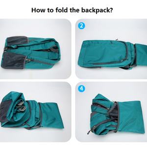 Sac à dos pliable ultraléger pas cher pour les voyages en plein air, en polyester imperméable avec fermeture éclair et fonction antivol, motif lettres - Product Image 4