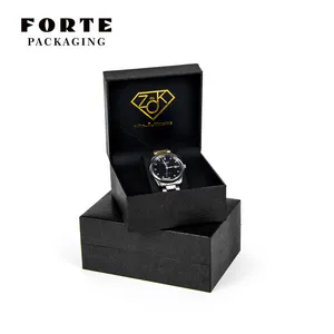 FORTE toptan özel logo izle ambalaj hediye kutusu lüks pu deri yeni tasarım depolama izle kutuları takı paketleme kutusu