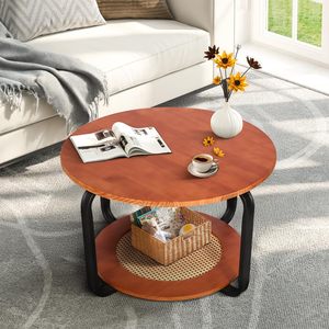 Passing On <b>The</b> <b>Kingdom</b> Coffee Table Wood Round With Storage Shelf For Living Room Home Use Modern Style - Product Image 1
