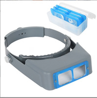 Loupe de tête montée sur la tête Double lecture bijoux outils 4 lentilles réparation artisanat lecture bandeau loupe