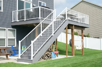 Système de balustrade extérieure en aluminium avec surface durable thermolaquée pour projets de sécurité de terrasses résidentielles