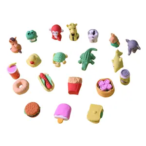 Wholesale Promotional Creative Kawii Rubber Pencil Erase Cartoon Cute 3D Food Erasers For Children