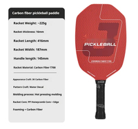 Raquettes de pickleball en fibre de carbone personnalisées, fabriquées par un fabricant OEM, pressées à chaud, à grand sweet-spot, pour offensif