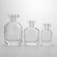 Flacon de parfum en verre transparent facetté de haute qualité 30ml 50ml 100ml Flacon de parfum vide avec bouchon transparent