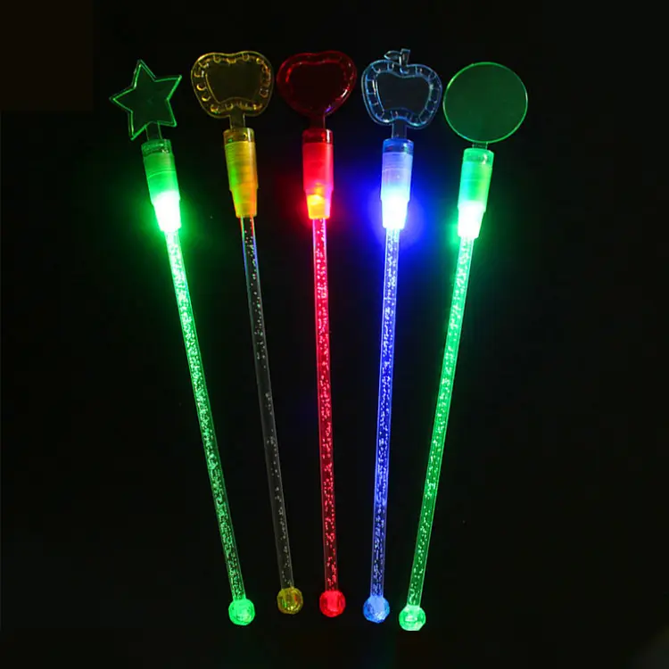 Cheap LED Barware Silicone Swizzle Acrylic Food Grade Sugar Coffee Milk Tea Cocktail Lighting Shaker Stirrer For Bar For Party