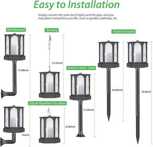 96 <b>LED</b> Solar Lawn Lamp 350LM Super Bright Flickering Dancing <b>Fire</b> Flame Light IP65 Waterproof Garden Landscape Light - Product Image 5
