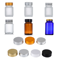 Pot en verre sur mesure de 200 ml avec bouchon à vis en métal doré, capacité de 120 ml à 250 ml, pour médicaments, comprimés, gélules, aliments santé, diffuseurs