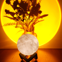 Lampe de lune d'impression 3D rechargeable 500 mAh, contrôle tactile, lampe lunaire, lumière nocturne arc-en-ciel, lampe de coucher de soleil
