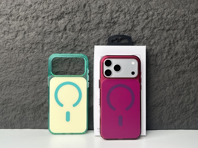 Two Tone Magnetic Phone Case Shockproof Translucent Bumper Solid Back Wireless Charging Anti Fingerprint for iPhone 17 16 15 14
