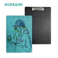 Subbank sublimación de un solo lado A5 A4 Clip carpeta de archivos con menú tablero de escritura suministros de oficina promoción regalos de negocios
