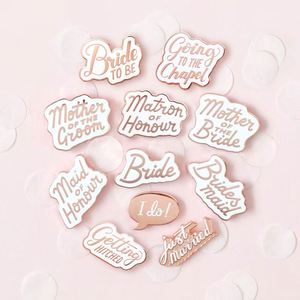 Engagement Gift Pink Rose Gold Team Bride Enamel Badge <b>Hen</b> Bachelorette <b>Party</b> Wedding Pin - Product Image 2