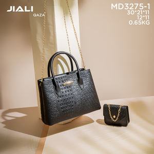 Sacs à <span class=keywords><strong>main</strong></span> élégants en gros pour femmes 2023 Nouvelle mode PU Décontracté Fourre-tout ouvert 2-en-1 Haute qualité Imperméable Chaînes solides Alligator - Product Image 3