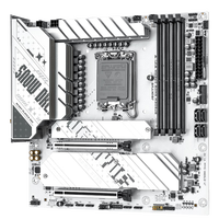 Carte mère JGINYUE B760EM Snow Dream WIFI-W blanche, LGA1700, DDR4 4000 MHz, 14+1+1 Phase DrMOS, 3x M.2 NVMe PCIe 5.0 WiFi, M-ATX PC