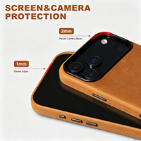 Étui de luxe en cuir de vachette véritable Minibook Laudtec pour iPhone 17 16 15 18 Pro Max avec dos magnétique