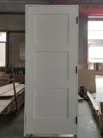 Portes de secoueur en bois à deux panneaux de style shaker à noyau solide avec base blanche