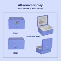Boîte à musique personnalisée en gros pour filles, avec manivelle, miroir et ballerine, écologique, vente directe usine