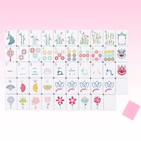 Tuiles de Mahjong Américaines Rose Gravées en Mélamine, Thème Nœud Chinois, Luxe pour Réunions Familiales et Divertissement