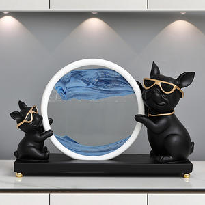 Estatua de Resina con Diseño de Bulldog y <span class=keywords><strong>Arena</strong></span> Fluida, Decoración de Escritorio, Arte Cinético, Regalo Personalizado OEM, Venta al Por Mayor - Product Image 1