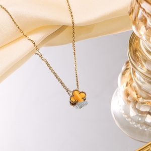 Collana a Foglia da Donna di Lusso Leggero, di Alta Gamma, Bifacciale, in <span class=keywords><strong>Acciaio</strong></span> Inossidabile, Stile Sportivo, con Motivo Bambù, Catena per Maglione - Product Image 6