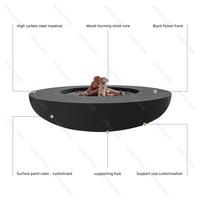 Mobilier haut de gamme CRUISE Ensemble table d'extérieur de jardin de haute qualité 80cm Table de foyer à bois/gaz naturel/alcool
