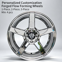 Jantes FLowtone 15 pouces 4x100/114.3 chromées concaves 5 branches 8 trous OZ Racing pour Toyota VW Honda Mazda