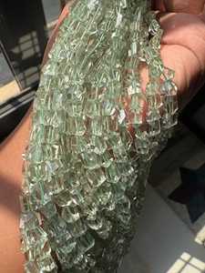 Perles de pépites d'améthyste verte facettées A A A+ 8'' (5x7-4x6mm) - environ - brin de 20cm - Fournitures de pierres précieuses - Product Image 5