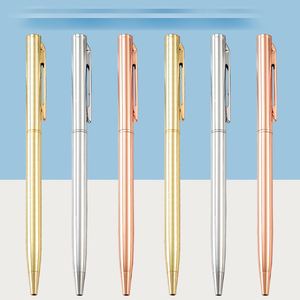 Bolígrafo de Lujo de Metal Dorado Rosa de Alta Calidad, con Punta de Bola, Diseño Elegante y Giratorio, para Hotel, con Logotipo Personalizado - Product Image 1