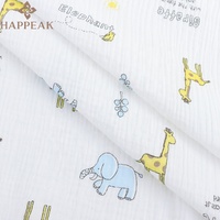 HAPPEAK meilleure vente Double coton gaze tissu imprimé éléphant girafe Design pour filles pour bébé vêtements chemises et artisanat