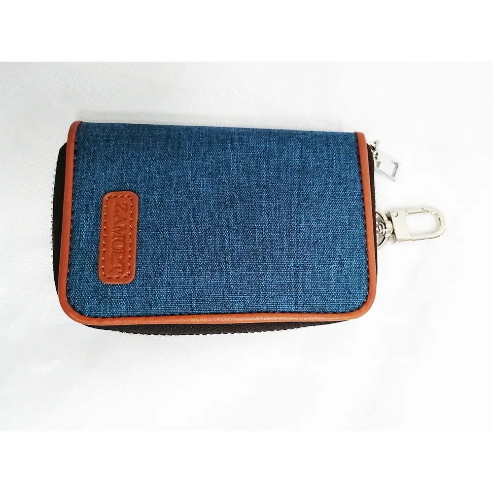 Titular De La Clavespecial Design Customize Pu Leather And Fabric Fashion Zipper Card Key Holder