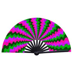 Abanico de Mano Personalizado Promocional, Abanico Plegable con Logotipo Impreso Personalizado, Abanico de Tela y Bambú para Bodas y Fiestas - Product Image 2